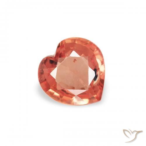 Saphir Rouge-orange naturelle Cœur, 0.30 ct, VS