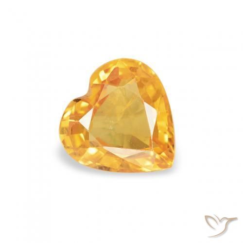 Saphir Orange-or naturelle Cœur, 0.43 ct, VS
