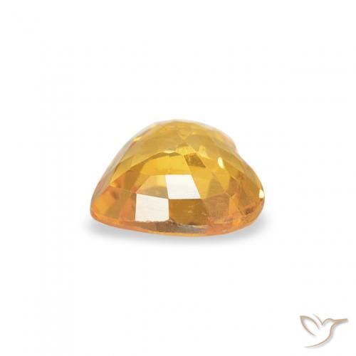Saphir Orange-or naturelle Cœur, 0.43 ct, VS