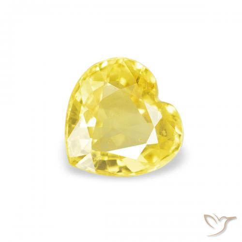 Saphir Medium Light-Yellow naturelle Cœur, 0.39 ct, VS