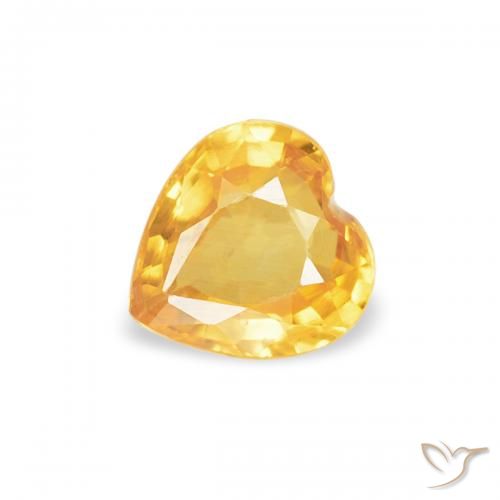 0.37ct Naturel Or moyen Saphir, Cœur, VS