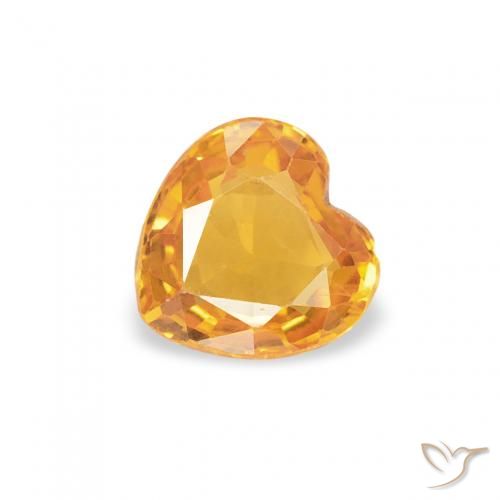 0.46ct Naturel Orange moyen Saphir, Cœur, VS, Photo A
