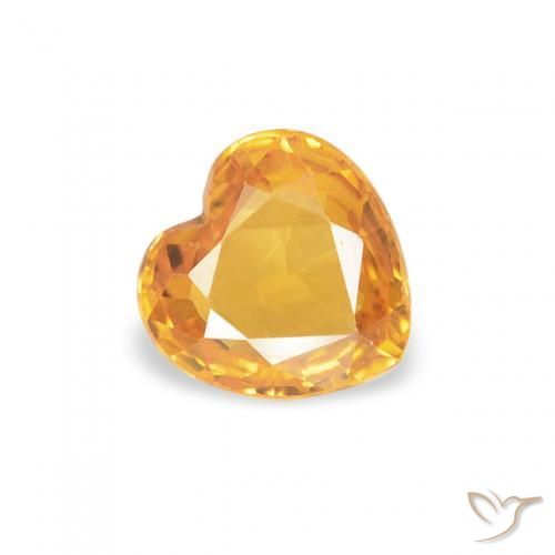 Saphir Orange moyen naturelle Cœur, 0.46 ct, VS