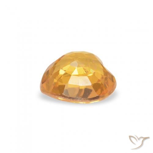 Saphir Orange moyen naturelle Cœur, 0.46 ct, VS
