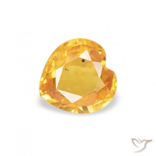 0.44ct Naturel Doré vif Saphir, Cœur, VS