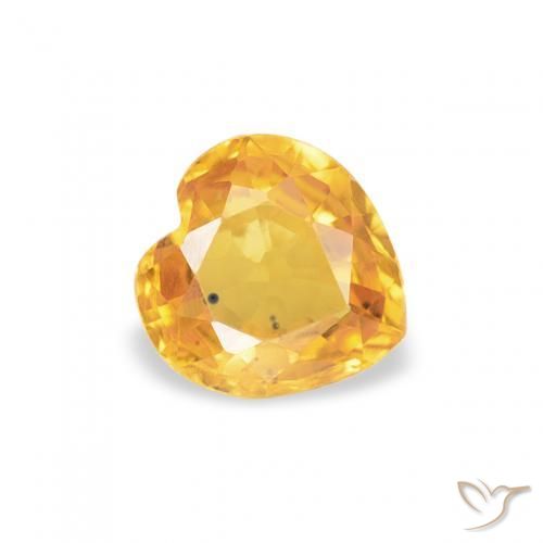 Saphir Doré vif naturelle Cœur, 0.44 ct, VS