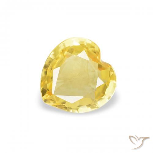 0.35ct Naturel Jaune Toscane Saphir, Cœur, VS