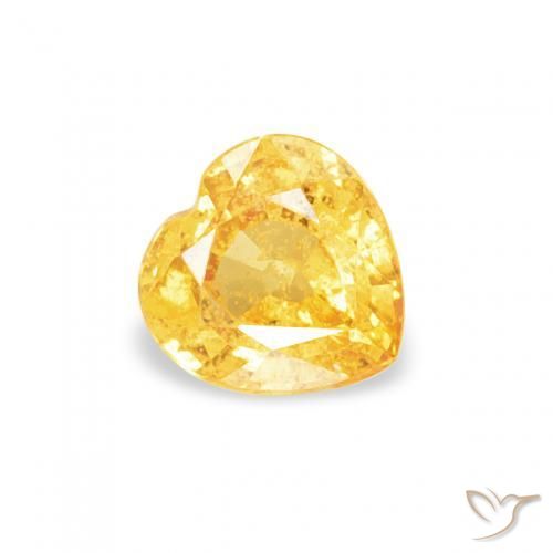 Saphir Doré moyen naturelle Cœur, 0.47 ct, VS-SI