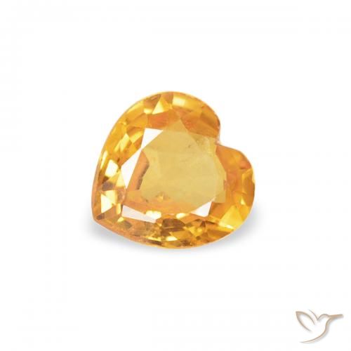0.29ct Naturel Orange moyen Saphir, Cœur, VS