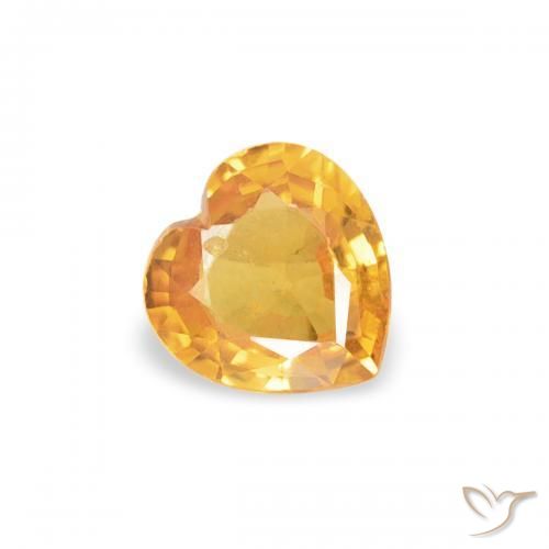 Saphir Orange moyen naturelle Cœur, 0.29 ct, VS