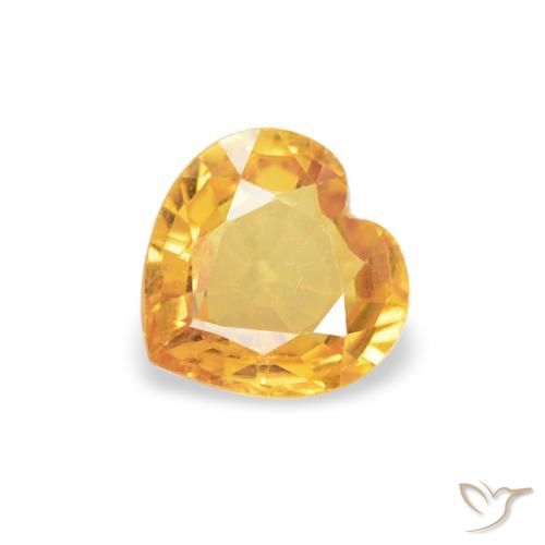 0.42ct Naturel Orange-or Saphir, Cœur, VS, Photo A