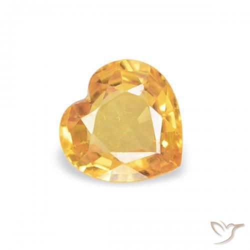 Saphir Orange-or naturelle Cœur, 0.42 ct, VS