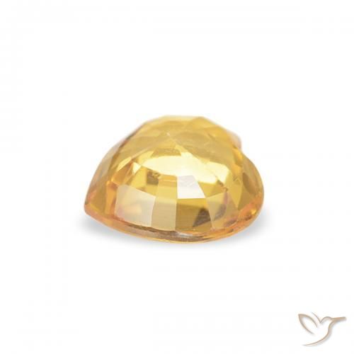 Saphir Orange-or naturelle Cœur, 0.42 ct, VS
