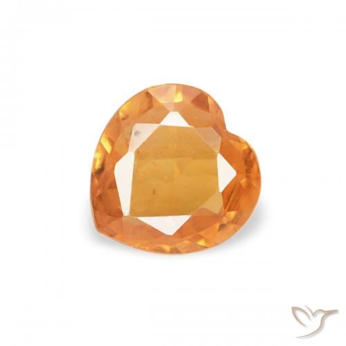 0.33ct Naturel Orange moyen Saphir, Cœur, VS
