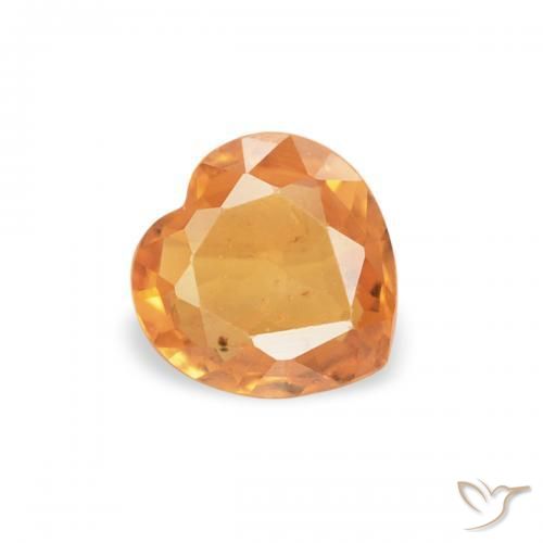 Saphir Orange moyen naturelle Cœur, 0.33 ct, VS