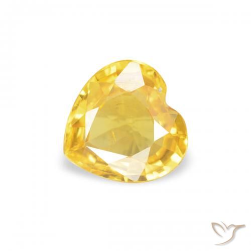Saphir Jaune Toscane naturelle Cœur, 0.34 ct, VS