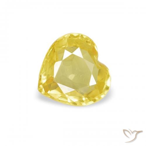 0.38ct Naturel Jaune Saphir, Cœur, VVS-VS