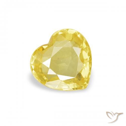 Saphir Jaune naturelle Cœur, 0.38 ct, VVS-VS