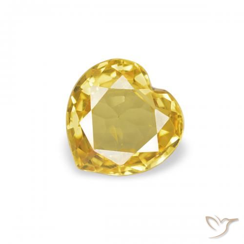 0.36ct Naturel Jaune miel Saphir, Cœur, VVS-VS