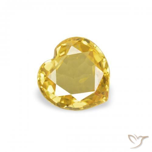 Saphir Jaune miel naturelle Cœur, 0.36 ct, VVS-VS