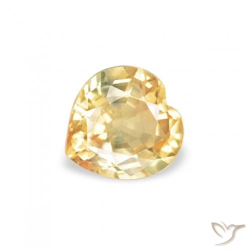 0.40ct Naturel Doré léger Saphir, Cœur, VS, Photo A