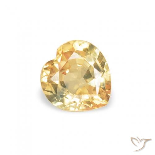 Saphir Doré léger naturelle Cœur, 0.40 ct, VS