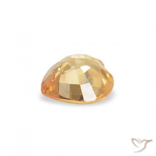 Saphir Doré léger naturelle Cœur, 0.40 ct, VS