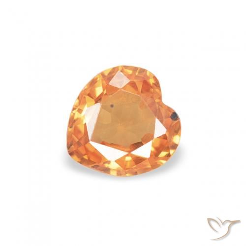 0.33ct Naturel Orange vif Saphir, Cœur, VS