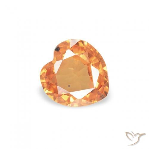 Saphir Orange vif naturelle Cœur, 0.33 ct, VS