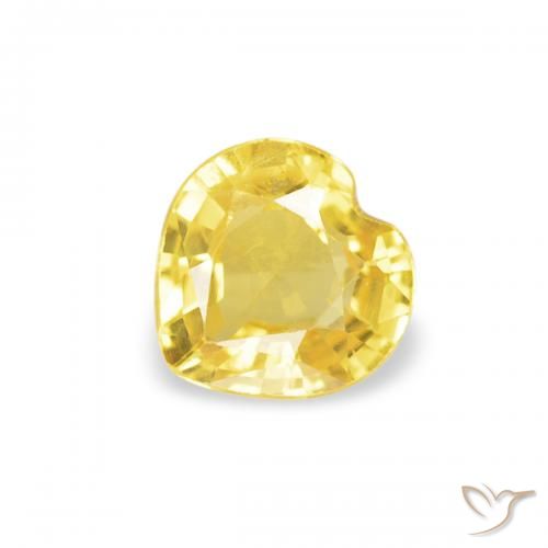 0.37ct Naturel Jaune moyen Saphir, Cœur, VS