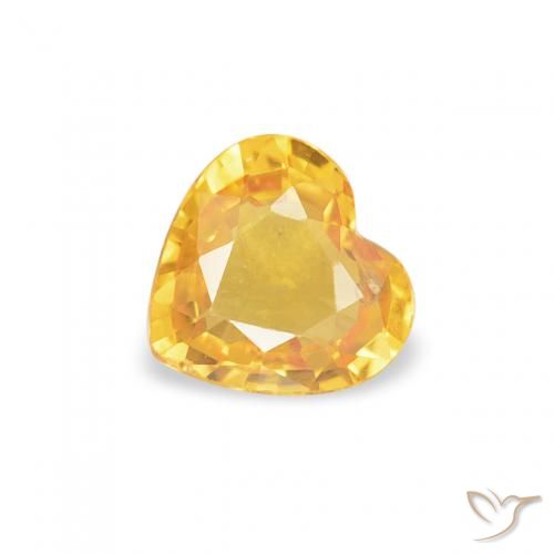 0.37ct Naturel Or moyen Saphir, Cœur, VS