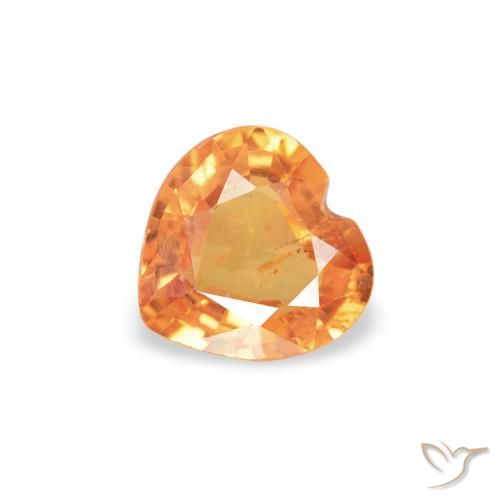 0.37ct Naturel Orange vif Saphir, Cœur, VS