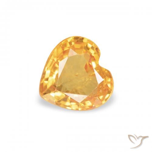 0.38ct Naturel Orange moyen Saphir, Cœur, VS