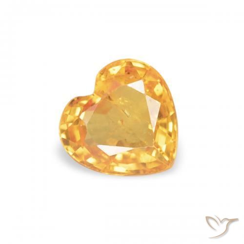 Saphir Orange moyen naturelle Cœur, 0.38 ct, VS
