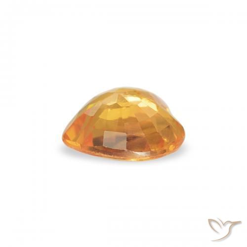 Saphir Orange moyen naturelle Cœur, 0.38 ct, VS