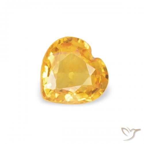 0.38ct Naturel Doré vif Saphir, Cœur, VS