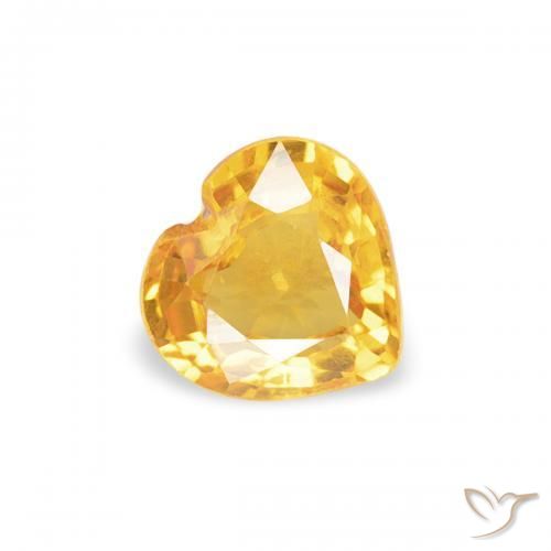 Saphir Doré vif naturelle Cœur, 0.38 ct, VS