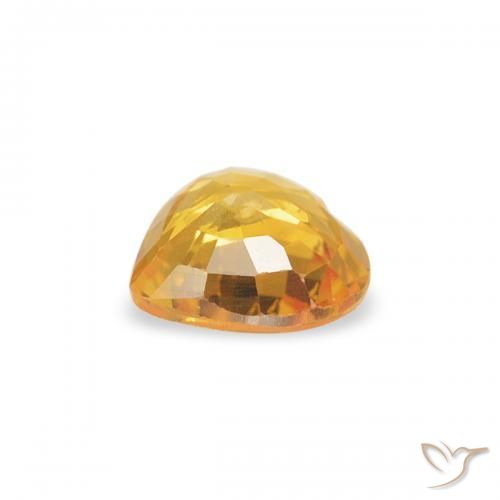 Saphir Doré vif naturelle Cœur, 0.38 ct, VS
