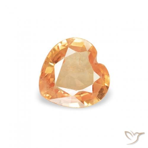 0.39ct Naturel Orange intense Saphir, Cœur, VS
