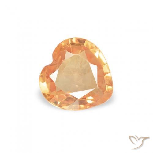 Saphir Orange intense naturelle Cœur, 0.39 ct, VS