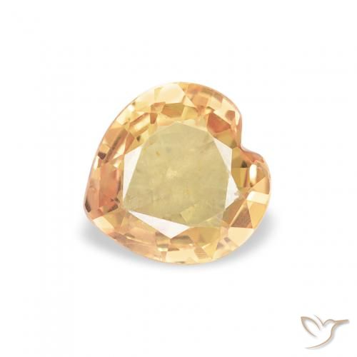 0.49ct Naturel Doré Saphir, Cœur, VS