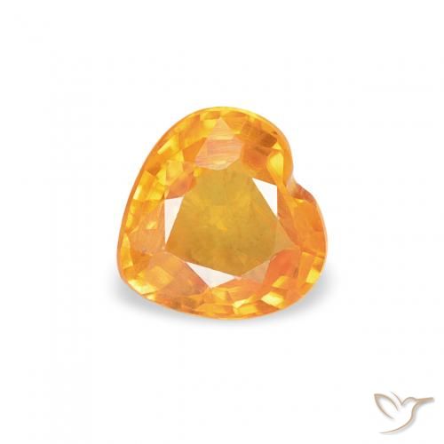 0.42ct Naturel Orange moyen Saphir, Cœur, VS