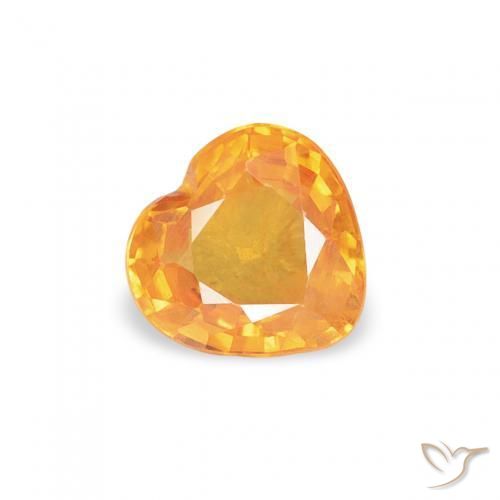 Saphir Orange moyen naturelle Cœur, 0.42 ct, VS