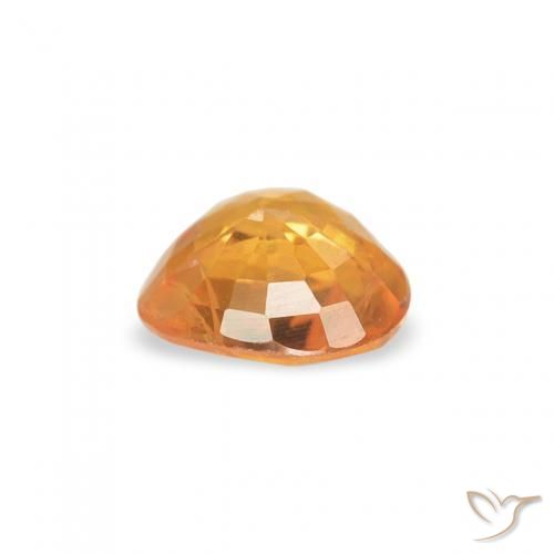 Saphir Orange moyen naturelle Cœur, 0.42 ct, VS