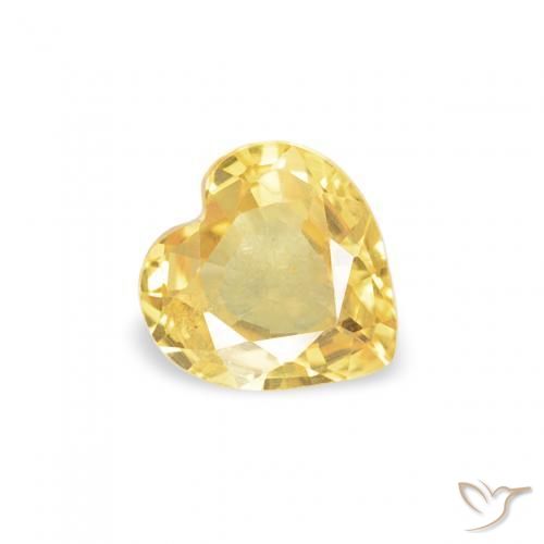 Saphir Orange Doré naturelle Cœur, 0.37 ct, VS
