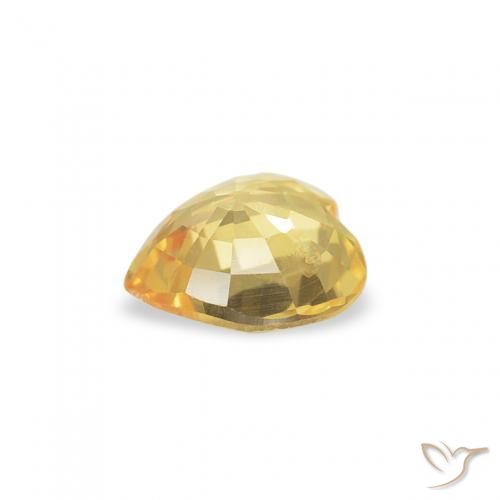 Saphir Orange Doré naturelle Cœur, 0.37 ct, VS