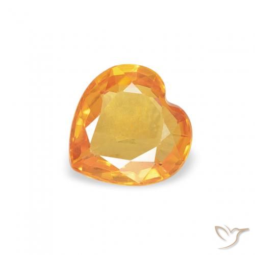 0.39ct Naturel Orange moyen Saphir, Cœur, VS