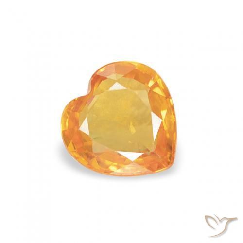 Saphir Orange moyen naturelle Cœur, 0.39 ct, VS