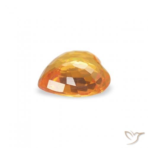 Saphir Orange moyen naturelle Cœur, 0.39 ct, VS