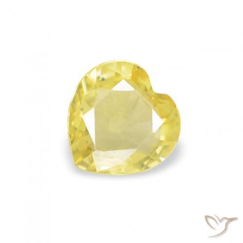 0.36ct Naturel Jaune clair Saphir, Cœur, VS